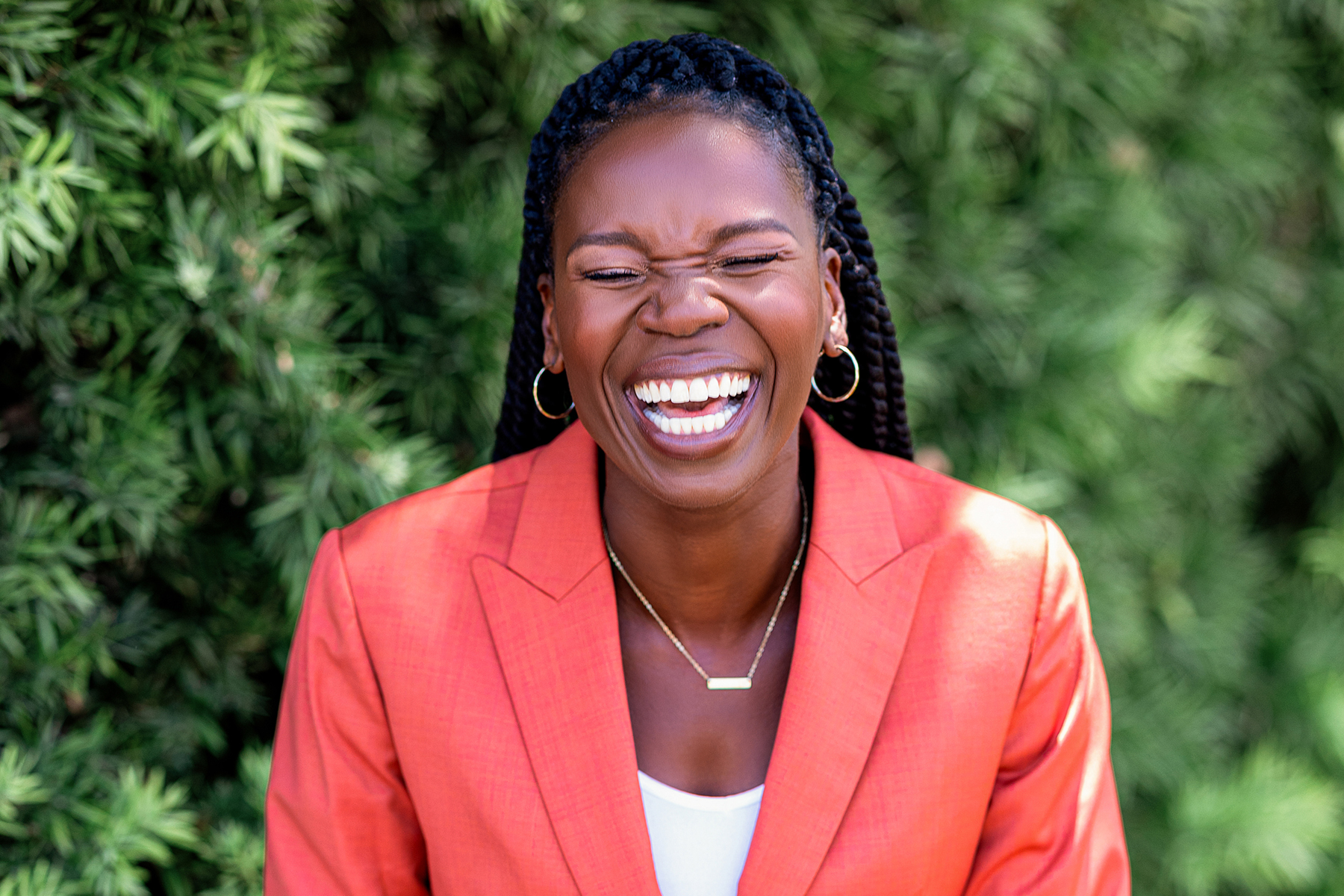 A father and son embracing at a gala for lawyers